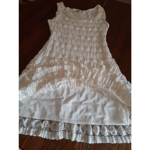 Sophie Max Cream Smocked Tiered Mini Dress - Picture 7 of 8